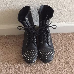 Studded combat boots